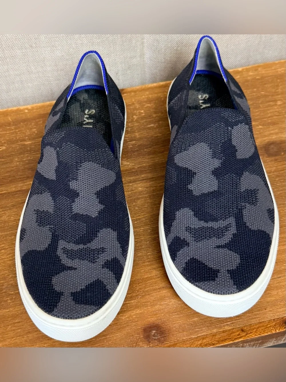 Slip-On Women’s ROTHY’S Casual Sneakers in Black and Gray Camo - Picture 2 of 5